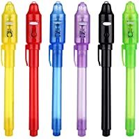 Los mejores  - Bolígrafo de Tinta Invisible lápiz espía con rotulador mágico de luz UV para Mensajes Secretos y Fiestas para Cumpleaños…